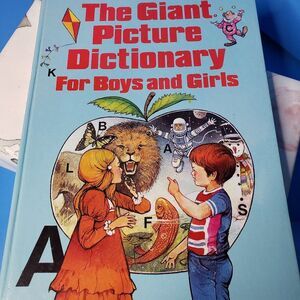 Vintage Blue The Giant Picture Dictionary For Boys & Girls Book England Pub HB